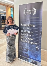 Global Health Asia Pacific Of Medical Aesthetic Clinic Of The year in Asia Pacific 2023, Hair Transplant Clinic Of The Year In Asia Pacific 2023, Pioneer in Haircare noustrv 2023. woman innovator of Haircare Industry 2023